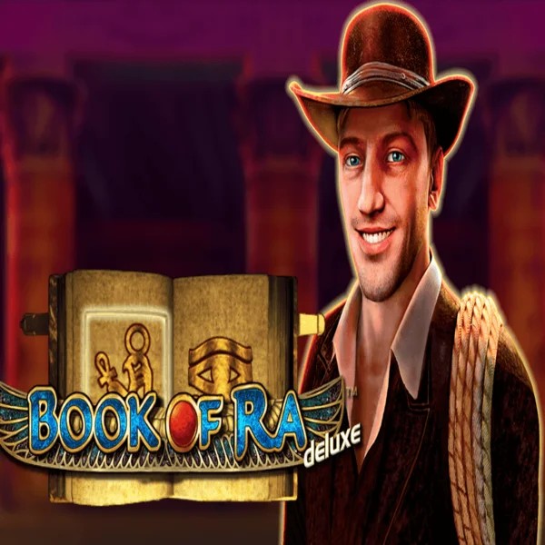 Book of Ra Deluxe logo by Novomatic at Astromania Casino